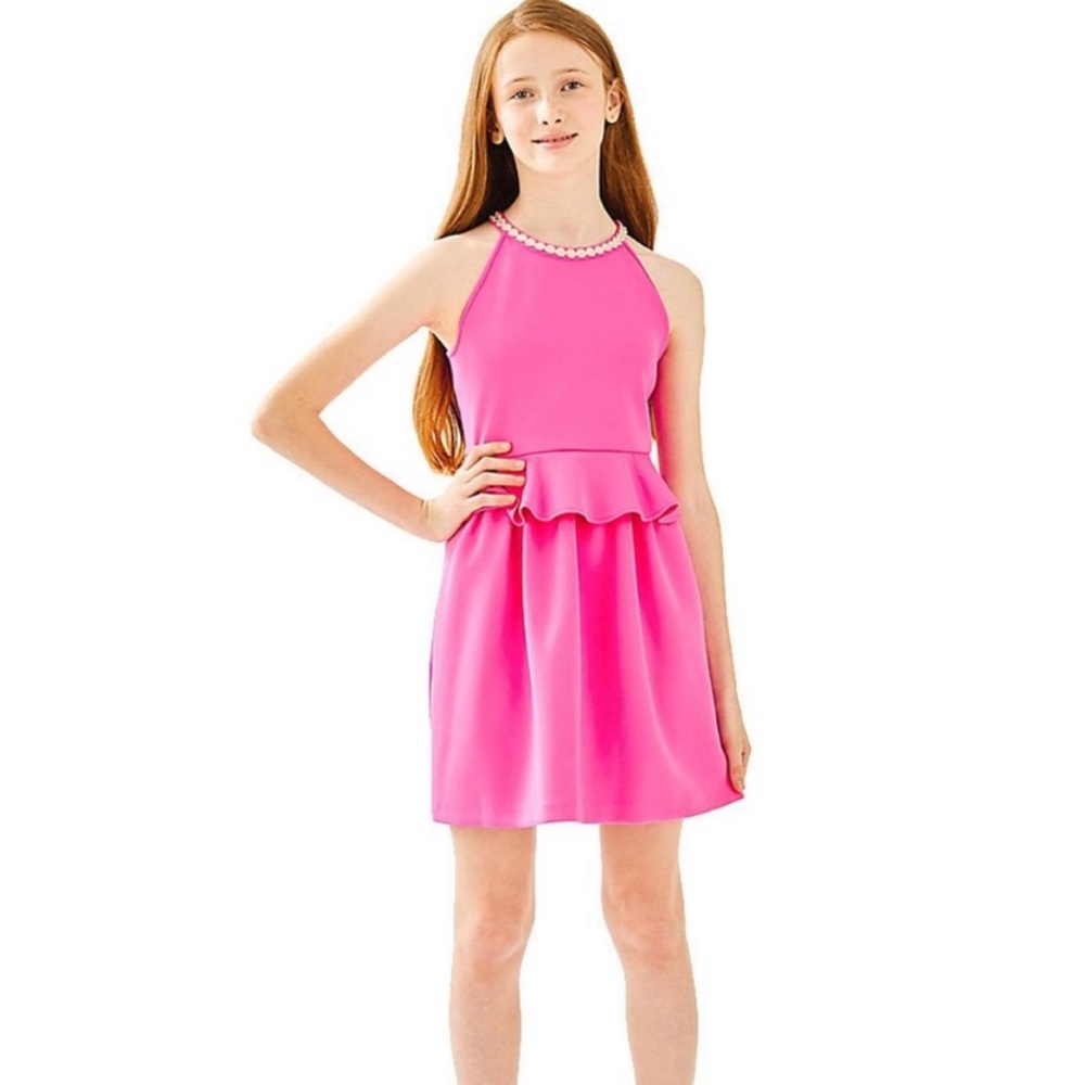 Girls Lilly Pulitzer Hot Pink Halter Dress